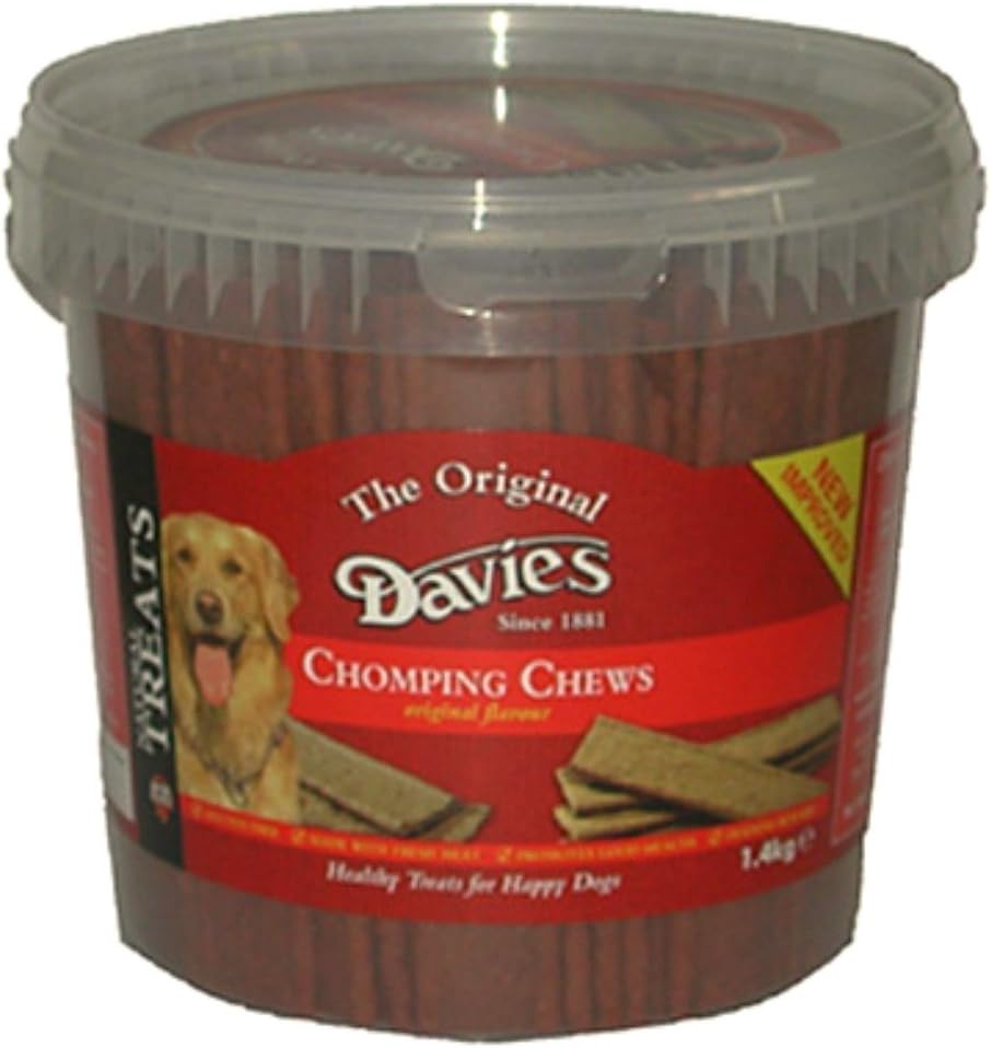 Davies Chomping Chews Beef 1.4kg | Long Lasting Dog Dental Chews Treats