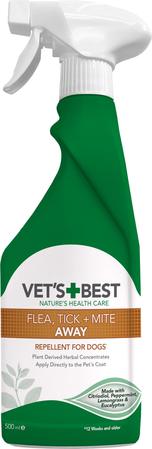Vets Best Flea Tick and Mite Away Spray 500ml