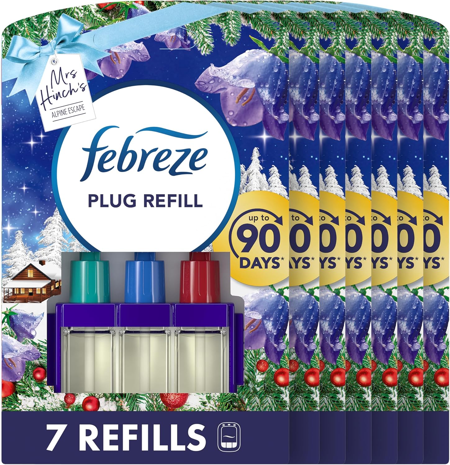 Febreze 3Volution Plug In Air Freshener Refill Alpine Escape 7 x 20ml | 90 Days Freshness