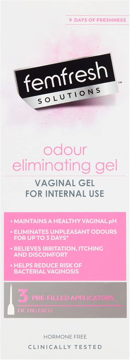 Femfresh Solutions Odour Eliminating Gel, 3 x 78g Pre-Filled Applicators