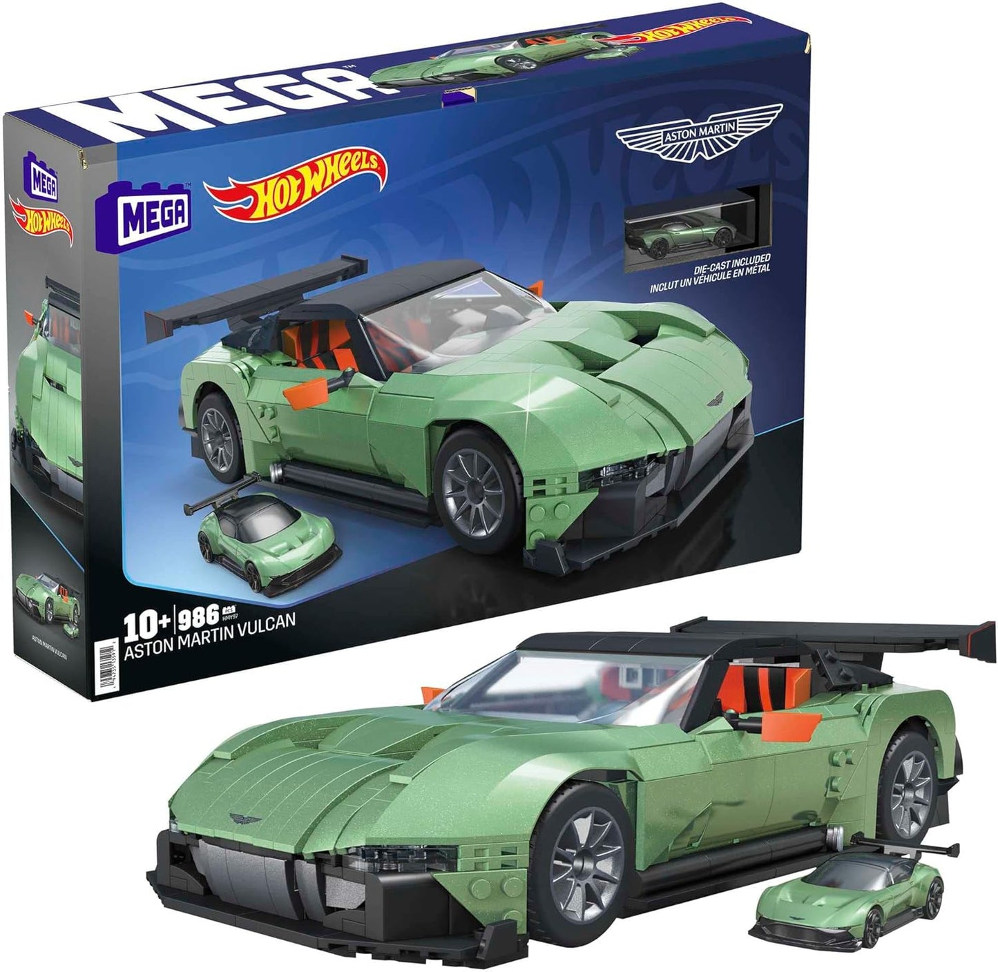 MEGA Hot Wheels Vehicle Building, Aston Martin Vulcan with 986 Pieces