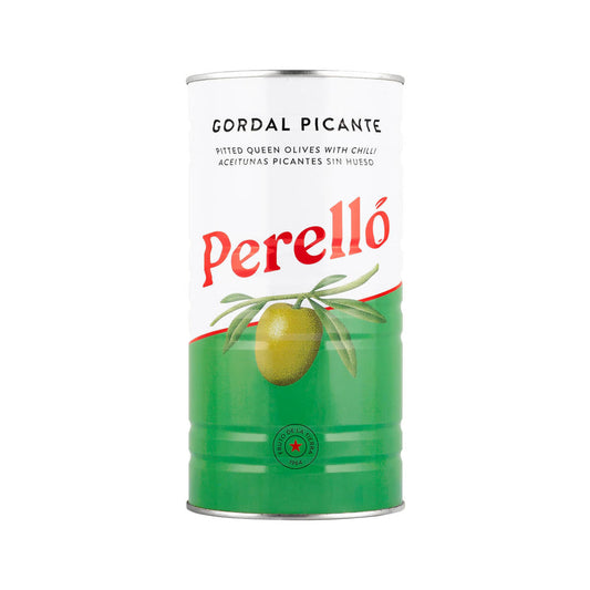 Perelló Pitted Gordal Picante Green Olives, 600g