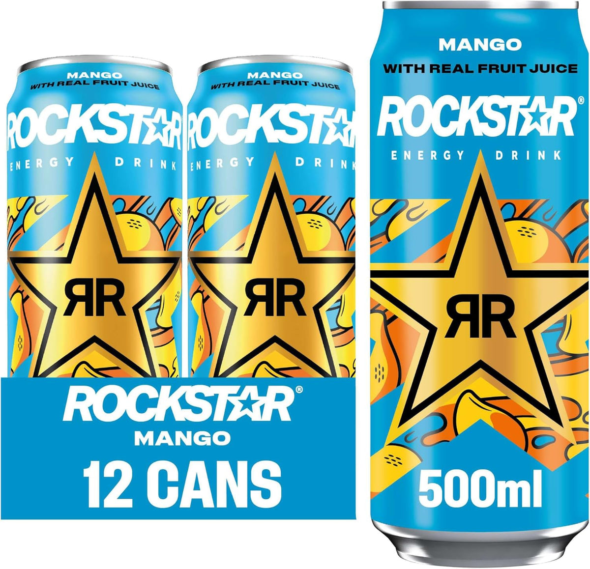 Rockstar Juiced Energy Drink - Mango - 12 x 500ml