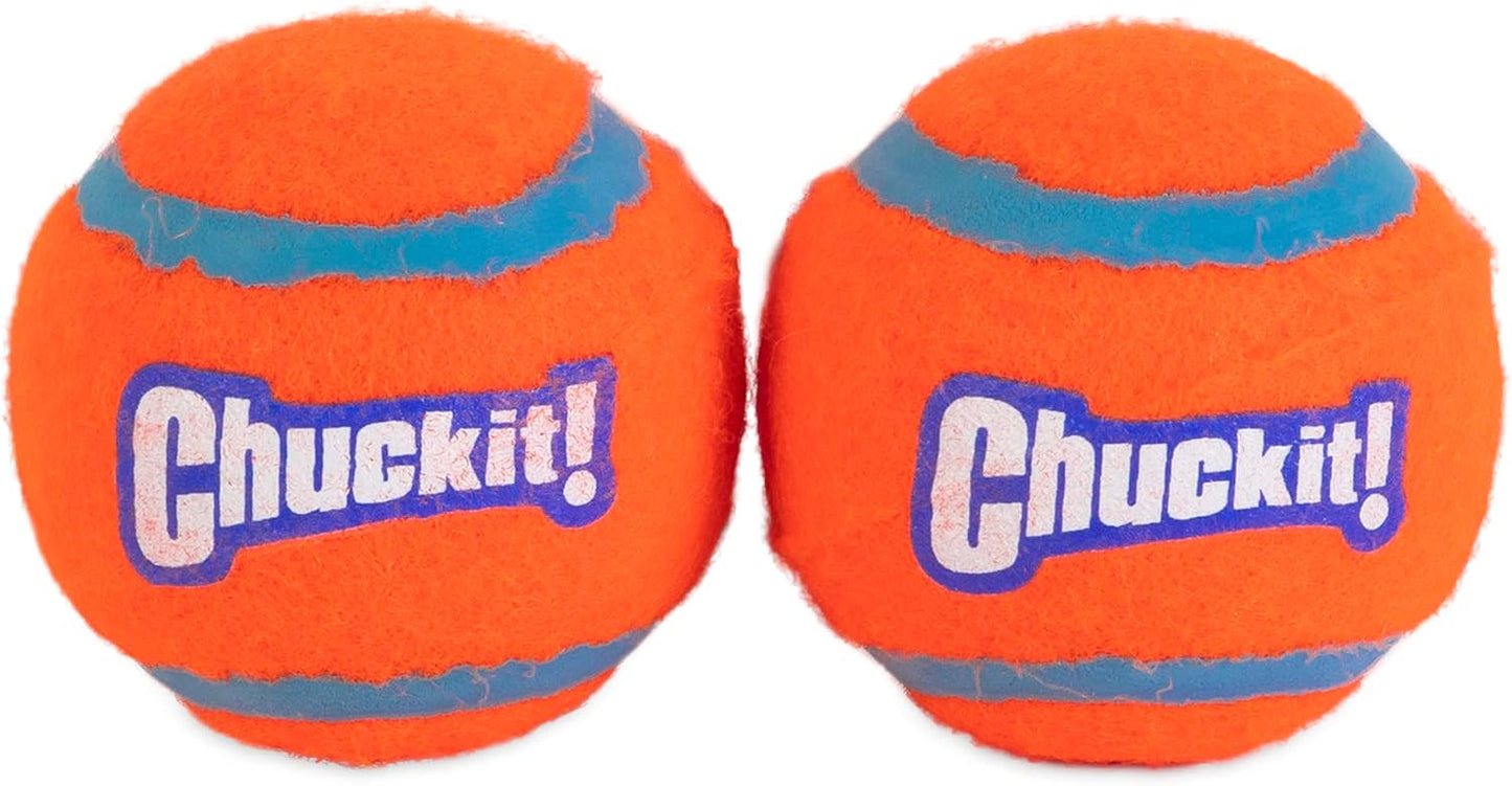 Chuckit! Medium Tennis Balls 2.5-inch 2 Pack | Durable Dog Fetch Toys