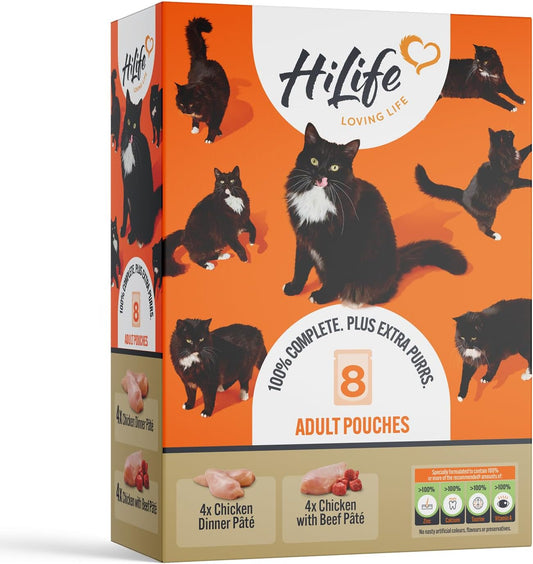 HiLife Adult Cat Chicken Pouch Selection 8x70g