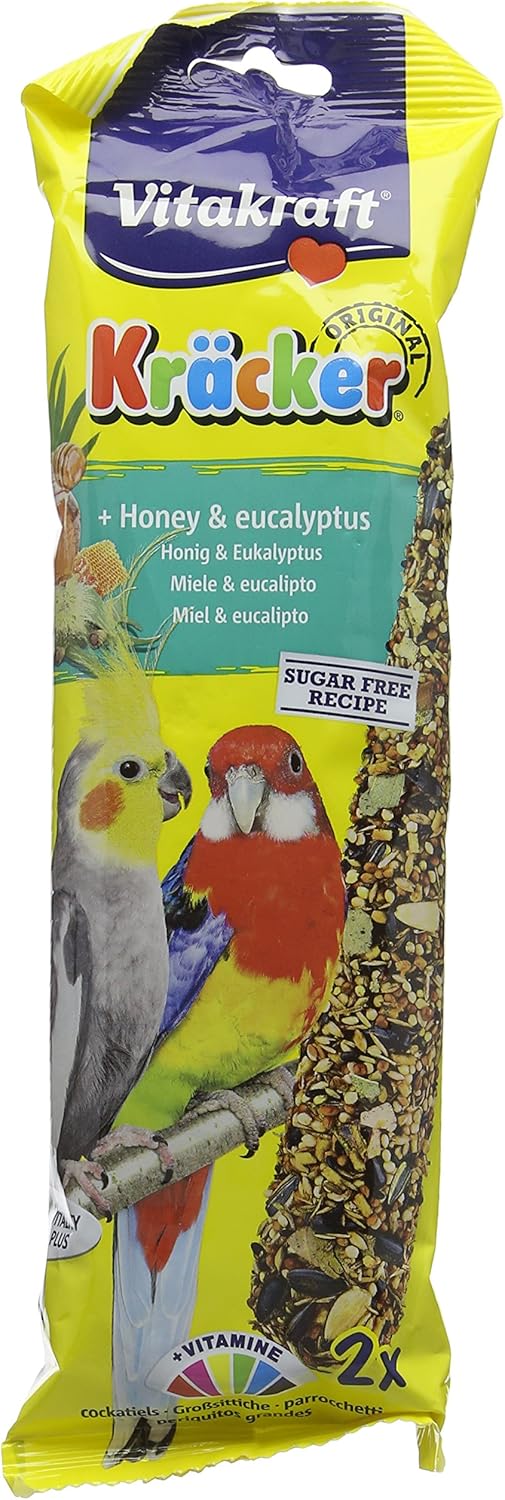 Vitakraft Kracker, Honey-Eukalyptus - Cockatiels, 2 Pack, Case of 5