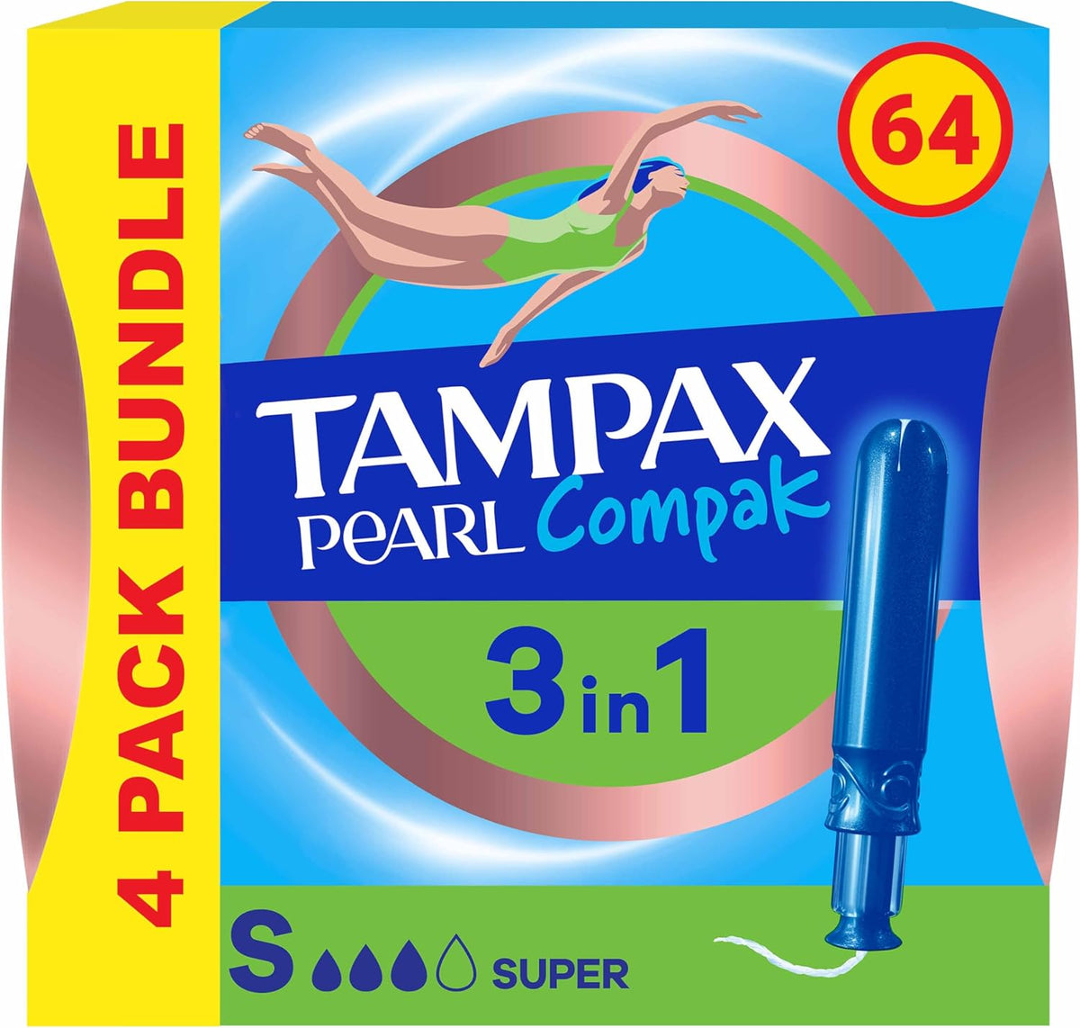 Tampax Compak Pearl Tampons Super 16CT CSx4