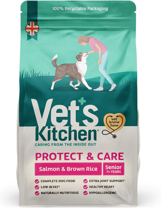 Vets Kitchen Protect & Care Dry Dog Food Salmon & Brown Rice - 7.5kg