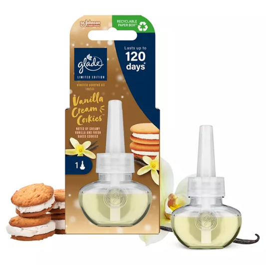 Glade Plug In Refill Vanilla Cream Cookies 20ml | Plug In Air Freshener Scent Refill