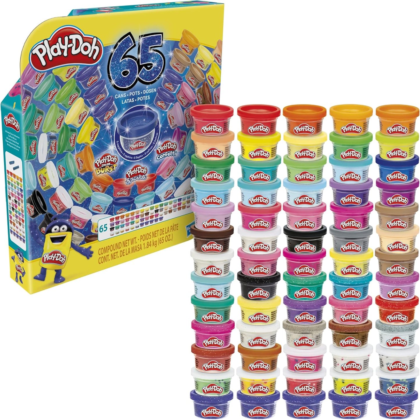 Play-Doh Ultimate Color Collection 65 Pack | Assorted Modeling Compound Set for Kids 3+