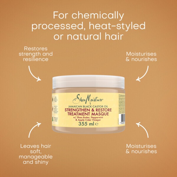 SheaMoisture Jamaican Black Castor Oil Treatment Mask 355ml | Strengthening Hair Repair Mask