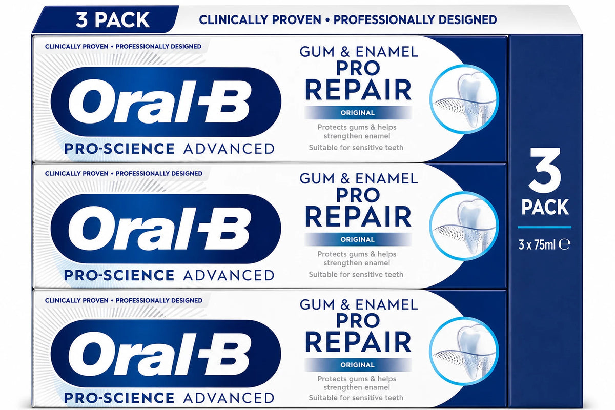 Oral-B Gum & Enamel Pro-Repair Original Toothpaste 75ml | Pro-Science Advanced Toothpaste Pack of 3