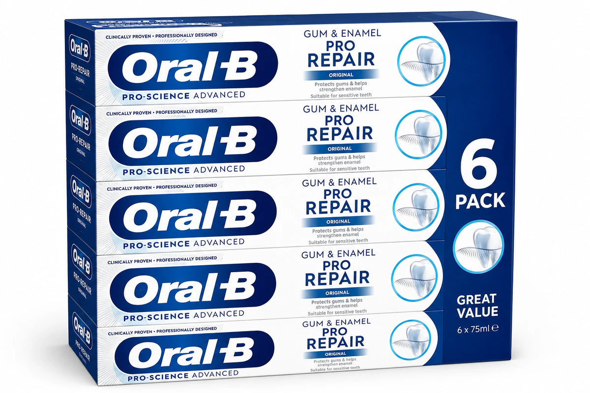 Oral-B Gum & Enamel Pro-Repair Original Toothpaste 75ml | Pro-Science Advanced Toothpaste Pack of 6
