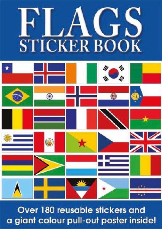 Flags of The World Sticker Book and World Poster