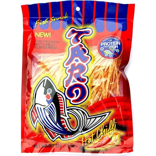 Taro Brand Dried Fish Snack (Hot Chilli Flavour) 52g - BBE 08/2024 - Edward Leonard Conroy Ltd