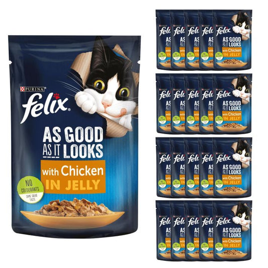 Felix As Good As It Looks Adult Wet Cat Food with Chicken in Jelly 20x100g