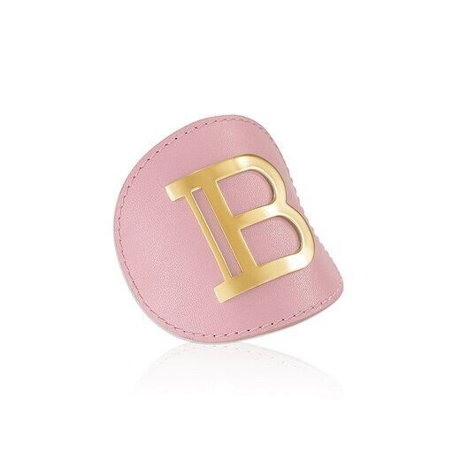 Balmain Paris Limited Edition 18K Gold Plated Pink Leather Hair Clip - Edward Leonard Conroy Ltd