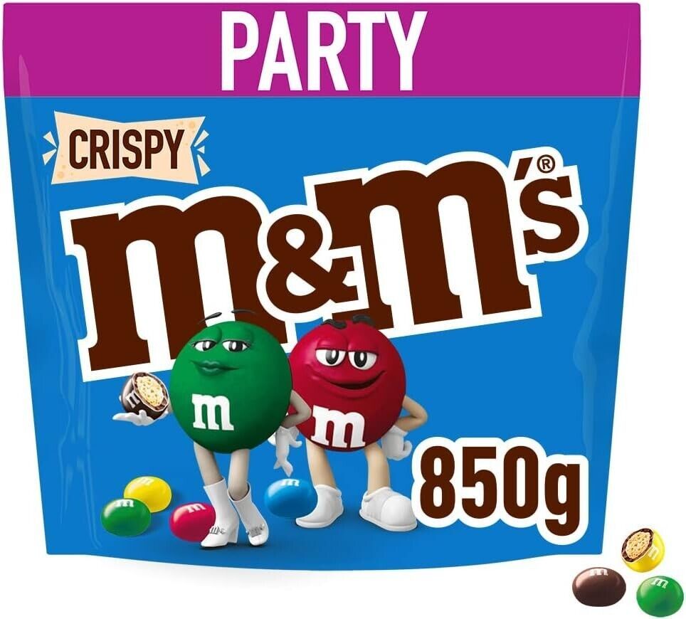 M&M's Crispy Chocolate Bulk Pouch 850g Party Size - Edward Leonard Conroy Ltd