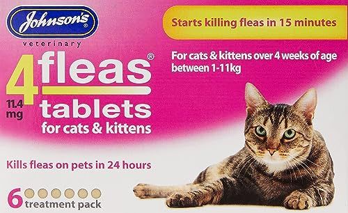 Johnson's 4Fleas Tablets for Cats & Kittens (6 tablets) - Edward Leonard Conroy Ltd